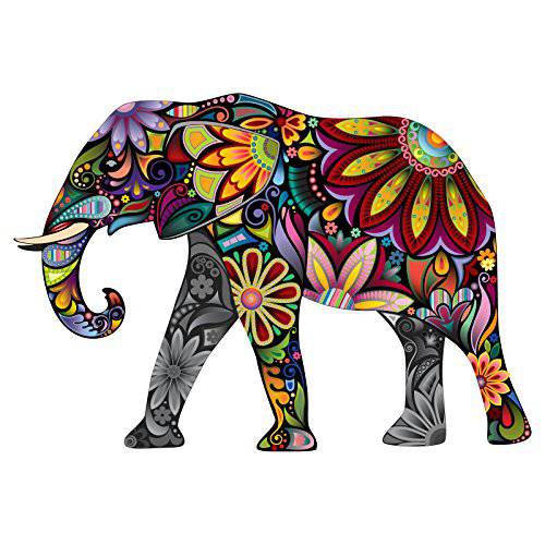 Colorful 페이즐리 Elephant - 5 Inch 풀 컬러 데칼,스티커 for 맥북 or 노트북 - 자랑스럽게 Made in The USA from 비닐접착제