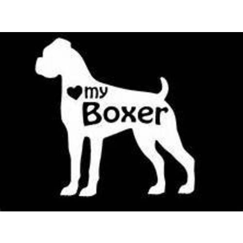 Chase Grace Studio Love My Boxer Dogs Vinyl 데칼,스티커 Sticker|WHITE|Cars 트럭 밴 SUV 노트북 벽면 Art|5.5 X 5|CGS353