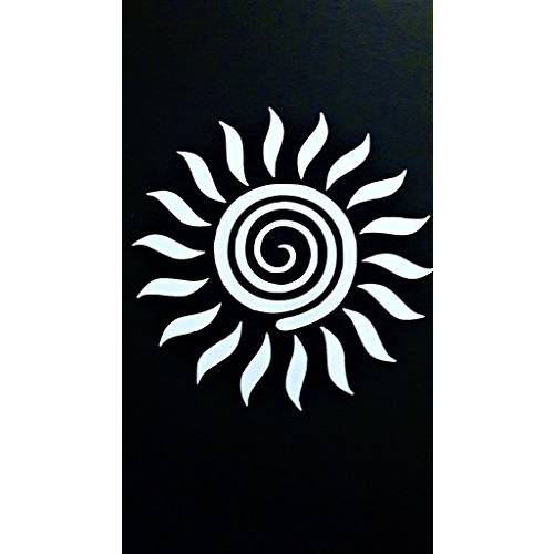 Chase Grace Studio  전통문양 햇빛 Vinyl 데칼,스티커 Sticker|White|Cars 트럭 밴 SUV 노트북 벽면 Art|5.25 X 5.25|CGS547