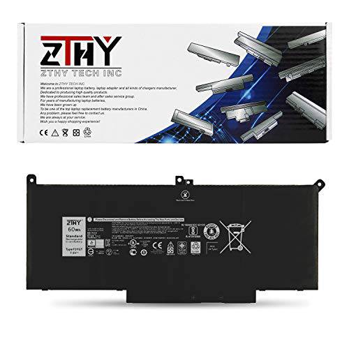 ZTHY 60Wh F3YGT 노트북 배터리 for 델 Latitude 12 7000 7280 7290/ 13 7000 7380 7390 P29S002/ 14 7000 7480 7490 P73G002 Series DM3WC DM6WC 2X39G KG7VF 451-BBYE 453-BBCF 7.6V 4-Cell