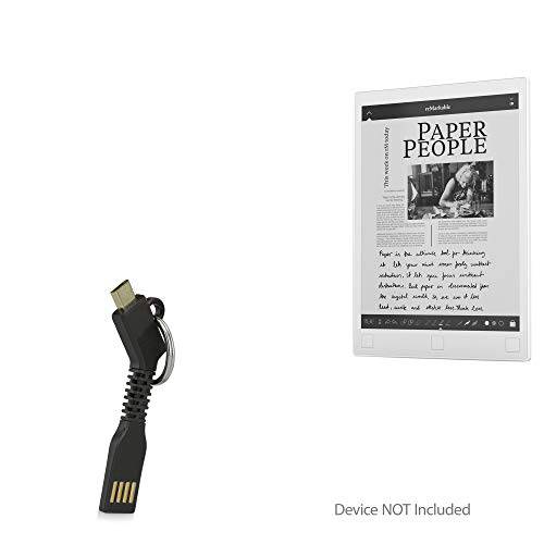Remarkable 용지,종이 태블릿, 태블릿PC 케이블, BoxWave [Micro USB 키체인,키링,열쇠고리 충전] 열쇠고리, 키링 Micro USB 케이블 for Remarkable 용지,종이 태블릿, 태블릿PC - Jet 블랙