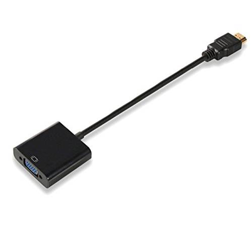 HDMI to VGA, Gold-Plated HDMI to VGA 어댑터 (Male to Female) 호환가능한 for 컴퓨터, 데스크탑, 노트북, PC, 모니터, 프로젝터, HDTV, Chromebook, 라즈베리 파이, Roku, 엑스박스 and More - 블랙