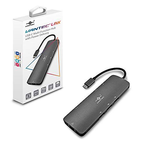 Vantec Link USB C Multi-Function 허브 with 파워 Delivery, 그레이 (Cb-CU301MDSH)