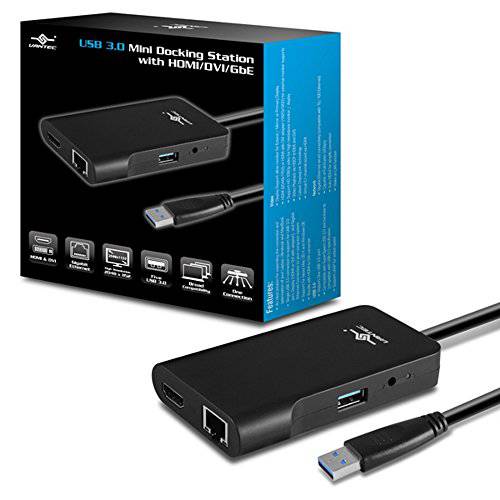 Vantec SB 3.0 범용 미니 탈부착 스테이션 어댑터 with HDMI/ DVI (DSH-M100U3), 레드