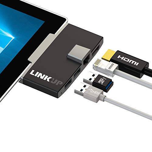 LINKUP - 마이크로소프트 서피스 GO 호환가능한 도크ing 스테이션 USB C 도크 | 4-in-1 Expansion 허브 | HDMI 4K 기가비트 랜포트 2X USB-A 3.0 | 호환가능한 with Original,오리지날 서피스 GO 파워 Plug