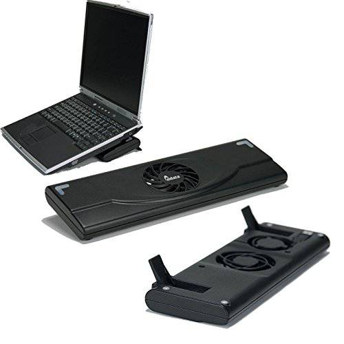 Aidata LapCooler NS009 휴대용 노트북 쿨링 스탠드 (라지) with Integrated USB 쿨링 팬/ 12-15 도 뷰 앵글, 블랙