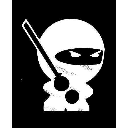 JDM 미니 닌자 5 Tall 닌자 Katana 블레이드 데칼,스티커 스티커 for 노트북 차량용 윈도우 태블릿, 태블릿PC 스케이트 보드 - 화이트