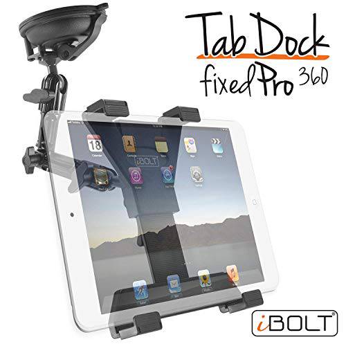 iBOLT TabDock FixedPro 360 석션- 내구성, 튼튼 메탈 8 Multi-Angle 석션 컵 마운트 for 모든 7 - 10 태블릿 (아이패드, 넥서스, 삼성 Tab) for Commercial 차량, 트럭, and ELD 디바이스