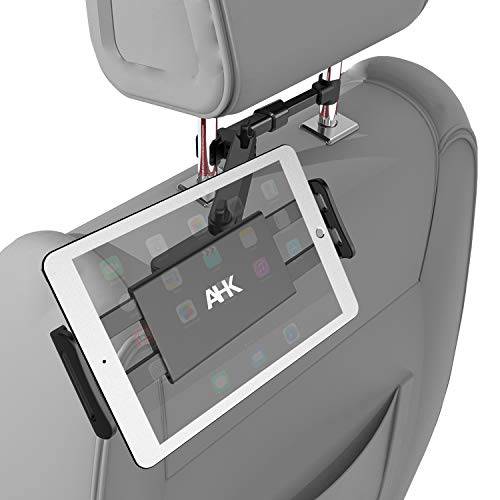 AHK  차량용 헤드레스트 마운트 홀더, 범용 for 아이패드 프로/ 에어/ 미니, 태블릿,  닌텐도스위치, 아이폰, 삼성 갤럭시/ 노트, 스마트폰, 호환가능한 with 4.5 to 12.9 디바이스, 360° 회전
