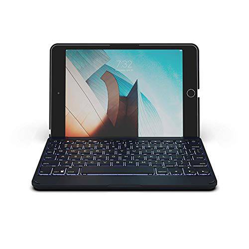 ZAGG  폴리오 - 블루투스 태블릿, 태블릿PC 키보드 - Backlit with 7 컬러 - Made for 애플 아이패드 미니 5 (7.9) - 차콜, 숯