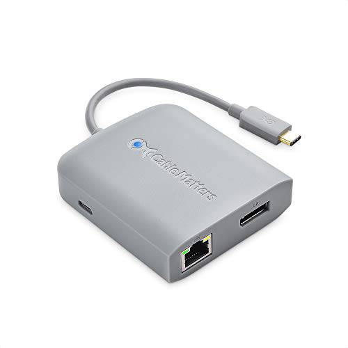 Cable Matters USB C 허브 멀티포트 어댑터 with 4K DisplayPort,DP, 2X USB 2.0, 100Mbps 고속 랜포트, and 60W PD (인증된 Works with Chromebook)