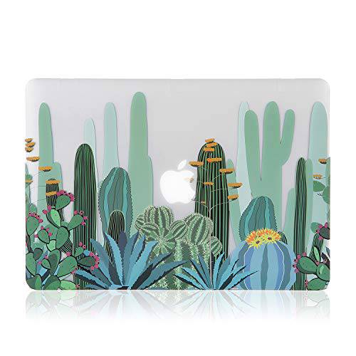 iDonzon  맥북 프로 16 inch 케이스 (A2141, 2019 출시), 3D 이펙트 매트,무광 클리어 See Through 하드 커버 호환가능한 맥 프로 16 inch with 터치 바 and 터치 ID - Cactus 패턴