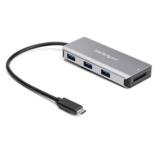 StarTech .com 3-Port USB 3.1 (gen 2) 타입 C 허브 with SD 리더, 리더기& 9.8” 케이블 - 10Gbps - 1x USB 3.1 타입 C - 3x USB 3.1 Type-A - USB- C 허브 (HB31 C3ASDMB)