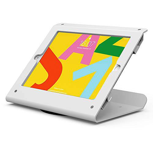 Beelta  태블릿, 태블릿PC 스탠드 for 10.2 inch 아이패드 7th/ 8th Generation, 360 스위블 바닥,  도난방지 아이패드 리테일 스탠드, 메탈, 화이트, BSC102WT