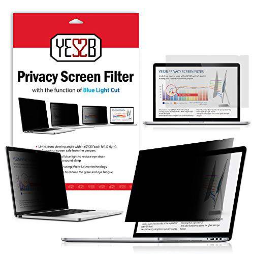 YES2B 16 Inch 노트북 프라이버시 스크린 필터 for 16:9 와이드스크린 디스플레이 - 컴퓨터 모니터 노트북 Anti-Spy, Anti-Blue 라이트 and Anti-Glare 보호 Made in Korea