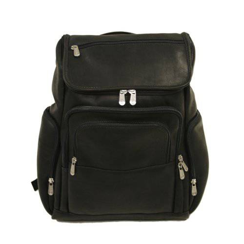 Piel Leather Multi-Pocket 노트북 백팩, 블랙, 원 사이즈