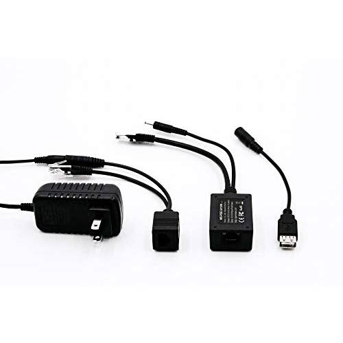 PoE Texas POE-USB-Kit | 호환가능한 with 아이패드 or 안드로이드 태블릿, 태블릿PC with Female USB and Micro-USB 어댑터 - Extend 파워 Via PoE 랜선, 랜 케이블 up to 328 Feet with 5 Volts 10 Watts 출력 and Divided Data