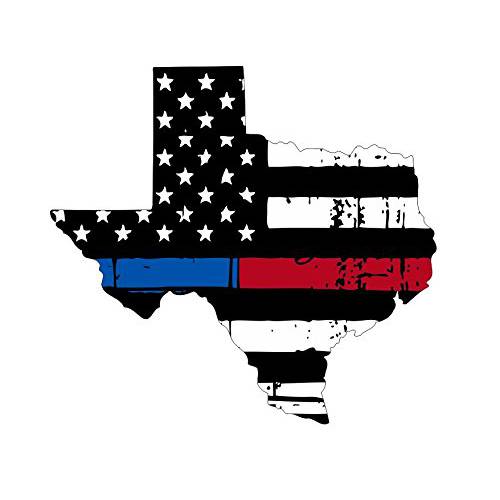 Texas Tattered Thin Blue-red 라인 깃발 Honoring Our 남성용&  여성용 of Law Enforcement and 파이어 Fighters USA America 차량용 Symbol 스티커 데칼,스티커 die 자르는 Vinyl 윈도우 - Made and Shipped in USA