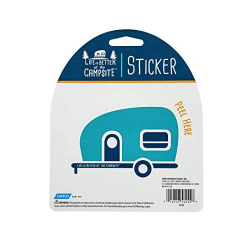 Camco Life is Better at The Campsite 청록색 TearSticker Decal-Personalize Your RV 캠핑 인테리어, 노트북, 차량용, 짐가방,캐리어 and More (53255)