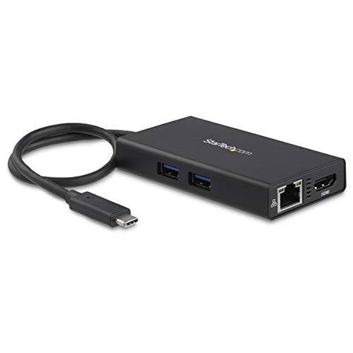 StarTech .com USB-C 멀티포트 어댑터 - USB-C 여행용 탈부착 스테이션 w/ 4K HDMI - 60W 파워 Delivery Pass-Through, GbE, 2pt USB-A 3.0 허브 - 휴대용 미니 USB Type-C 도크 for 노트북 - 화이트 (DKT30CHPDW)