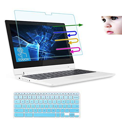 MUBUY Design for 레노버 Chromebook C330 11.6 Anti 블루라이트 눈부심 화면보호필름, 액정보호필름 (기프트 키보드 커버), Eyes 프로텍트 필터 Block UV and 감소 지문인식, Whole 스크린 방지