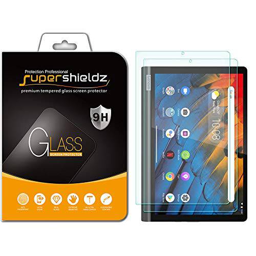 (2 팩) Supershieldz for 레노버 Yoga 스마트 Tab 10.1 inch 화면보호필름, 액정보호필름, ( 강화유리) Anti 스크레치, 기포 프리