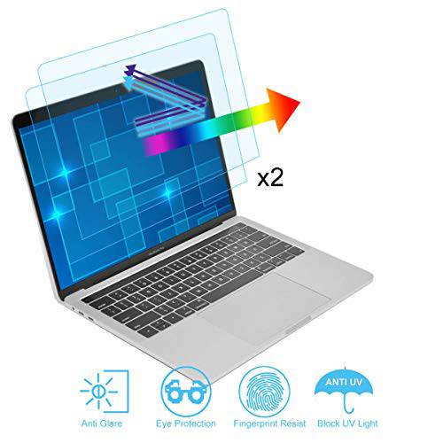 KEANBOLL 2 PCS Anti 블루라이트 눈부심 화면보호필름, 액정보호필름 for 애플 맥북 프로 16 inch (2020, 2019 모델 A2141) 터치 바 화면보호필름, 액정보호필름, Anti 지문인식 (매트,무광) 쉴드