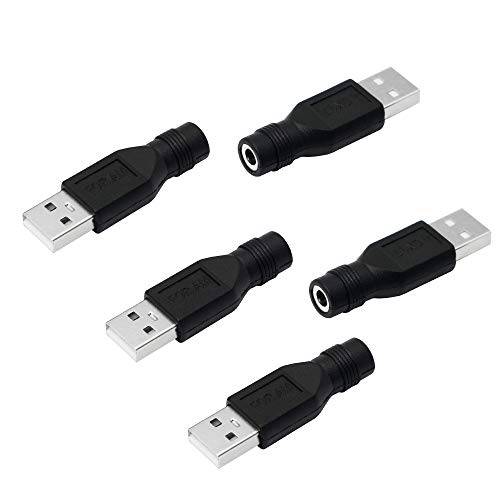 SinLoon USB to DC 어댑터 USB 2.0 A Male to DC 4.0x1.7mm DC Female 커넥터 충전 배럴 잭 파워 어댑터 스몰 DC or USB 전자제품 충전 (DC 4017/ F)
