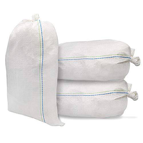 공병 화이트 직물 폴리프로필렌 Sandbags UV 코팅 프로텍트 Up to 1600 시간, 드로스트링 머리고정 포함, 방수 20 백 14 X 26