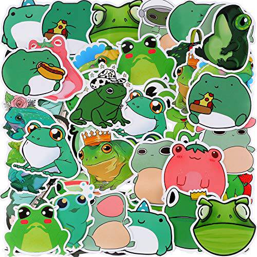100 피스 Frog 스티커 비닐 Frog 데칼,도안 귀여운 Frog 노트북 스티커 카툰 Frog 방수 장식용 스티커 컴퓨터, 짐가방,캐리어, 기타, 병, 냉장고