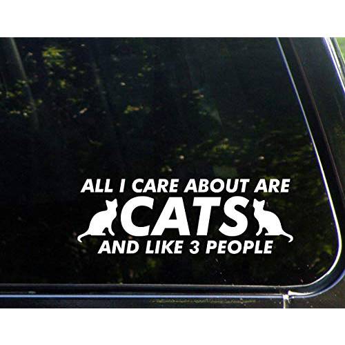 다이아몬드 그래픽 모든 I 케어 About are 고양이 and Like 3 People (8-3/ 4 x 3) Die Cut 데칼 범퍼 스티커 윈도우, 자동차, 트럭, 노트북, etc.