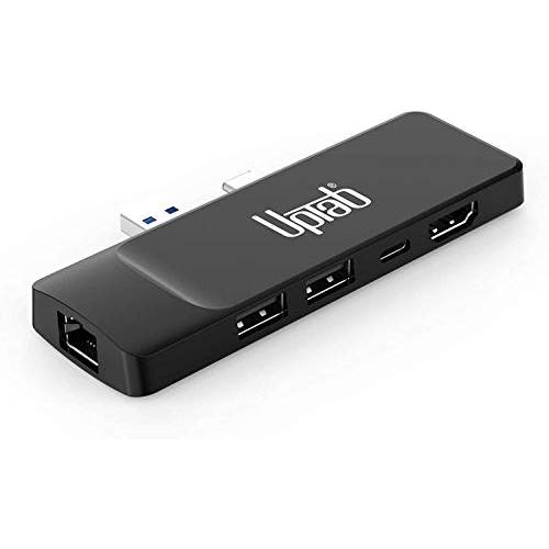 UPTab 서피스 프로 7 허브 탈부착 스테이션 4K HDMI 어댑터 기가비트 이더넷 USB C PD 충전 2-Port USB 3.0 컨버터, 변환기 콤보 어댑터 마이크로소프트 서피스 프로 7