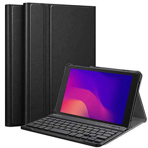 Fintie 키보드 케이스 알카텔 Joy 탭 2 태블릿, 태블릿PC 8-inch 2020 릴리즈 (모델: 9032Z), 슬림 경량 스탠드 커버 마그네틱 탈착식 무선 블루투스 키보드 (블랙)
