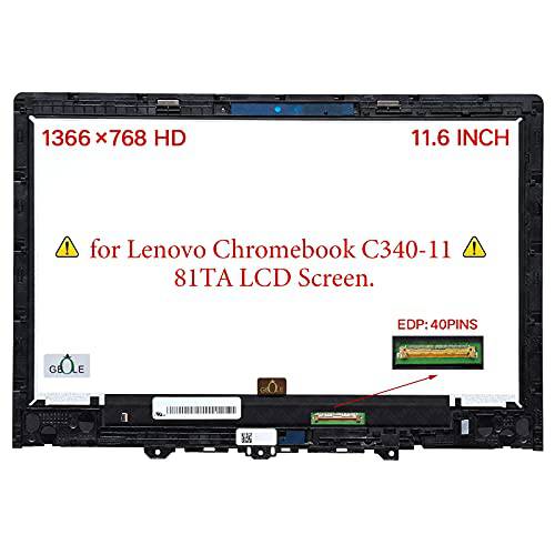 GBOLE 교체용 레노버 크롬북 C340-11 81TA LCD 스크린 조립품 디스플레이 터치 베젤 5D10S39583 HD 1366x768