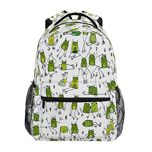 Blueangle Funny 개구리 패턴 프린트 여행용 백팩 학교 방수 책가방