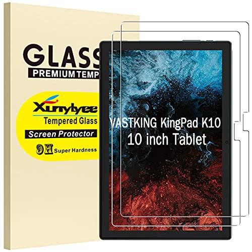 [2 팩] XunyLyee 화면보호필름, 액정보호필름 호환가능한 VASTKING KingPad K10 10 인치 태블릿, 태블릿PC,  강화유리 필름 VASTKING KingPad K10/ K10 프로 Anti-Scratch 간편 설치