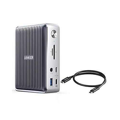 Anker 썬더볼트 3 탈부착 스테이션 and 썬더볼트 3 케이블 번들,묶음, PowerExpand Elite 13-in-1 썬더볼트 3 도크, 1.6 ft 썬더볼트 3 케이블, 맥북 프로, 맥북 에어 2018 and Later, XPS, and More