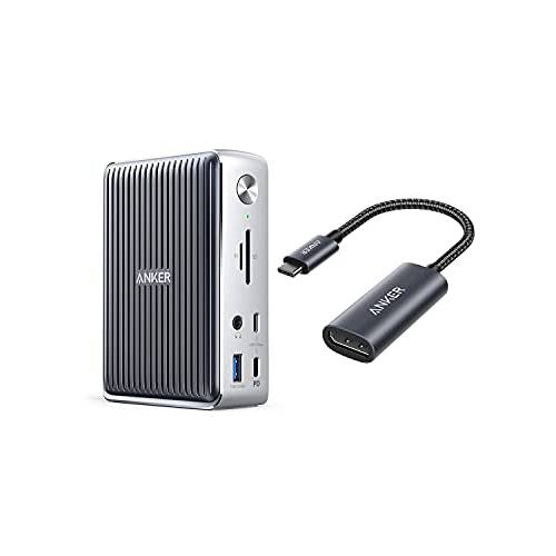 Anker 13-in-1 썬더볼트 3 도크 and USB C to DisplayPort,DP 어댑터 번들,묶음, PowerExpand Elite 13-in-1 썬더볼트 3 도크, PowerExpand USB-C to DisplayPort,DP 어댑터