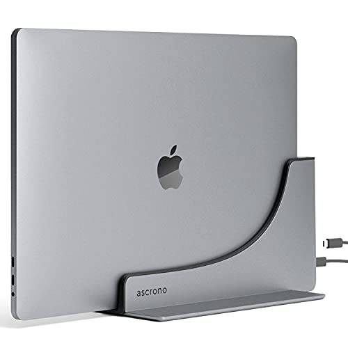 Ascrono 버티컬 도크 - 호환가능한 맥북 프로 13, 15& 16 인치 w/ 터치 바 - 도크ing 스테이션 w/ 2X USB-C 썬더볼트 3 (40Gbps)