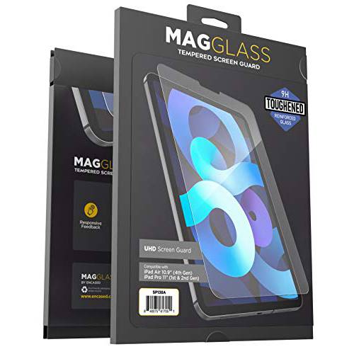 Magglass 화면보호필름, 액정보호필름 호환가능한 아이패드 에어 4, 10.9 인치 UHD 울트라 클리어 강화유리, 안티 스크레치 Bubble-Free 스크린 가드 (for 애플 아이패드 에어 2019/ 2020)