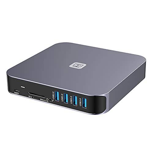 노트북 탈부착 스테이션 듀얼 모니터 M1 맥북 프로/ 에어/ USB C 윈도우 노트북, 13-in-1 USB C 도크 60W 파워 서플라이, 2 HDMI, VGA, 2 USB-C, 4 USB 3.0 (5 Gbps), RJ 45, SD/ TF, 3.5mm 오디오 in/ Out