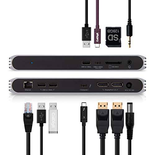 CalDigit USB-C 프로 도크 - 2 x DisplayPort,DP 1.2, 85W 충전, 썬더볼트 3, UHS II SD 카드 슬롯, USB 포트, 랜, 3.5mm 오디오, USB-C and 썬더볼트 4 호환가능한 (듀얼 DisplayPort,DP 1.2)