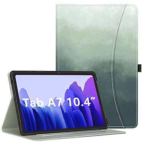 다다니즘 갤럭시 탭 A7 10.4 케이스 2020 (SM-T500/ T505/ T507), 플렉시블 핸드 스트랩&  카드 슬롯, [Multi-Angle 가시 스탠드] 충격방지 보호 커버 삼성 탭 A7 태블릿, 태블릿PC, 소나무 그린