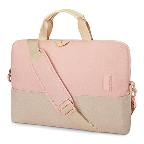 노트북 백 여성, 백스마트 15.6 인치 노트북 케이스 슬림 컴퓨터 백 서류가방, 핑크