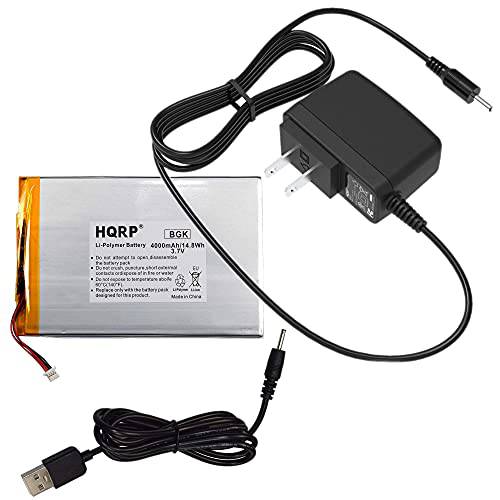 HQRP 번들,묶음 배터리+ 5V AC 파워 어댑터 충전기+ USB 충전 케이블 호환가능한 RCA 10 Viking 프로 RCT6303W87DK RCT6303W87