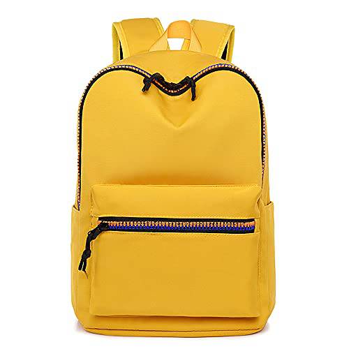 HiFenly 클래식 백팩 캐쥬얼 경량 노트북 백팩 남성용 여성 학교 대학 책가방 (Yellow)