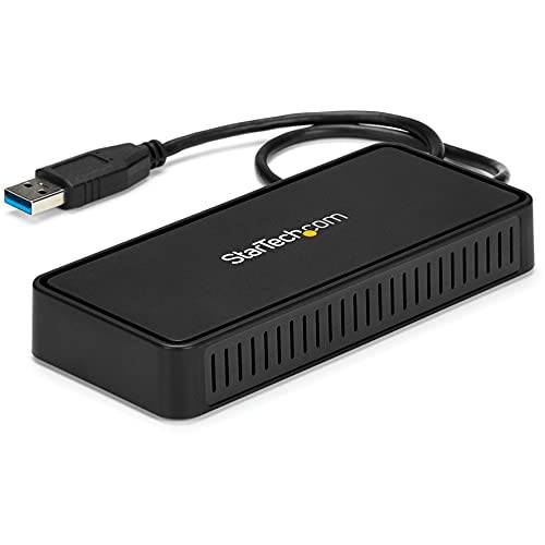 StarTech.com USB 3.0 미니 도크 - 듀얼 모니터 USB-A 도크ing 스테이션 DisplayPort,DP 4K 60Hz 비디오&  기가비트 이더넷 - 1ft (30cm) 케이블 - 휴대용 USB 3.1 세대 1 Type-A 노트북 어댑터 (USBA2DPGB)