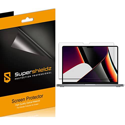 (3 팩) Supershieldz Designed 맥북 프로 14 인치 (2021) 화면보호필름, 액정보호필름, 하이 해상도 클리어 쉴드 (애완동물)