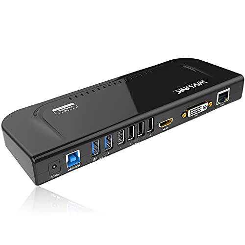 탈부착 스테이션 듀얼 모니터, WAVLINK USB 3.0 탈부착 스테이션 듀얼 디스플레이 리눅스 윈도우 Vista/ 7/ 8/ 8.1 Mac OS 10.2 or above (지원 HDMI/ DVI/ VGA, 기가비트 이더넷, 2 USB 3.0+ 4 USB 2.0, 오디오)