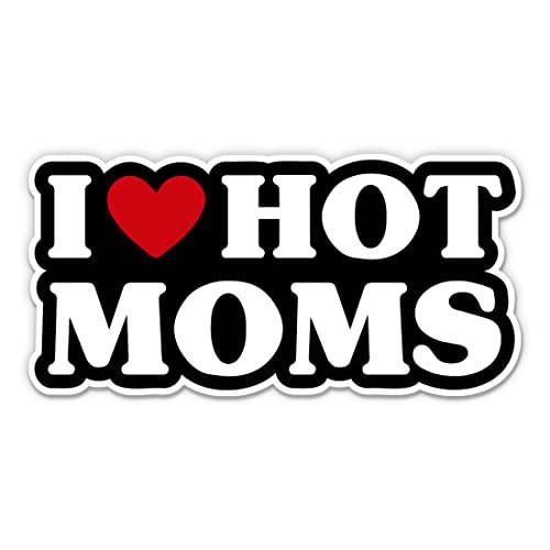 I Love 핫 Moms 스티커 - 5 노트북 스티커 - 방수 비닐 자동차, 폰,  물병, 워터보틀 - Funny I Heart 핫 Moms 데칼